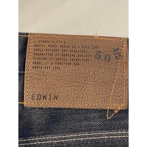 Vtg EDWIN 505 Japanese Denim Jeans Men's W36 L30 Loose Straight Blue Selvedge - Picture 6 of 10